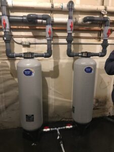 Centrifugal sand separator tanks installed