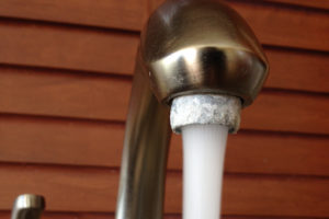 Faucet with manganese staining