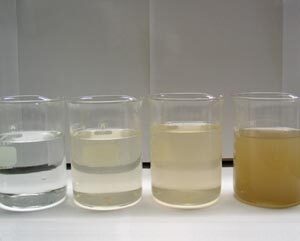 Glass showing hard water scale