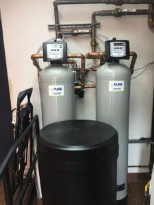 Boiler protection water softening system
